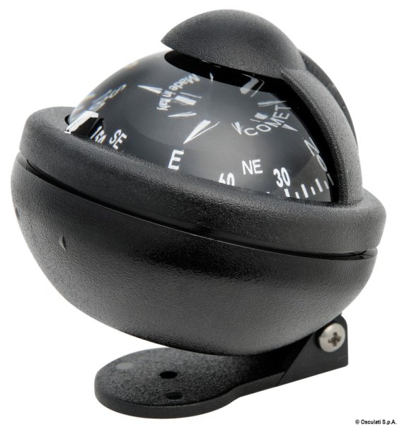 Bussola Riviera Comet 1 da 2" nera con staffa - 25.006.04